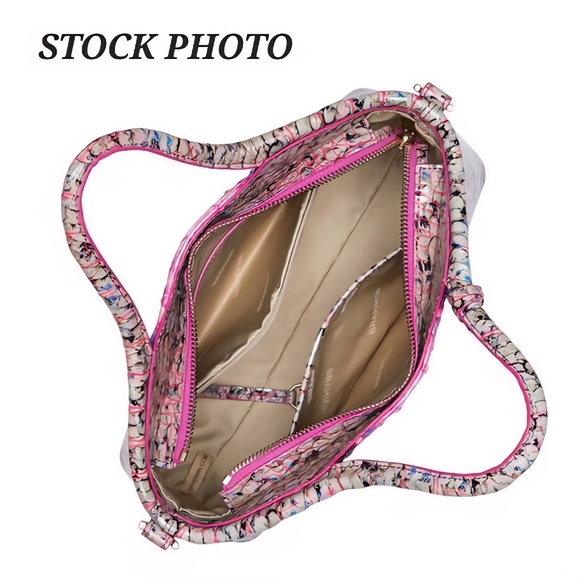 Brahmin Ombré Melbourne Small Elaine Satchel Pink Cobra Snake Embossed Leather - Picture 9 of 12